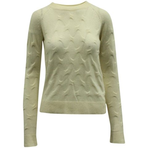 Theory Tucked Crewneck Sweater in Cream Cashmere 7833147179068