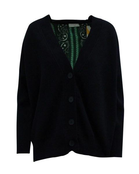 Sandro Paris Cardigan in Navy Blue Viscose 7833147801660