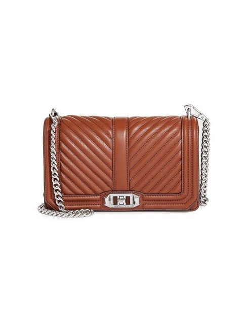 Chevron Quilted Jumbo Love Crosbody Small In Dark Luggage