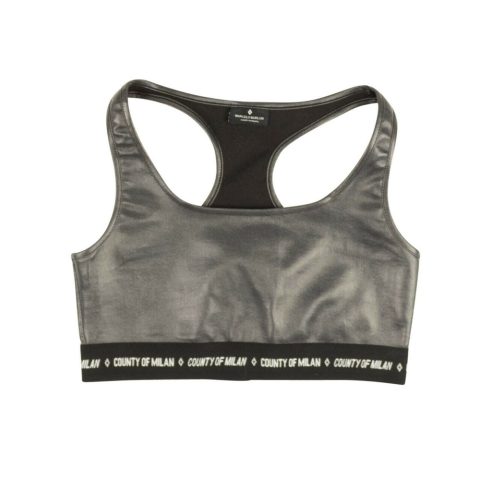 Marcelo Burlon Shiny Logo Band Sports Bra – Black