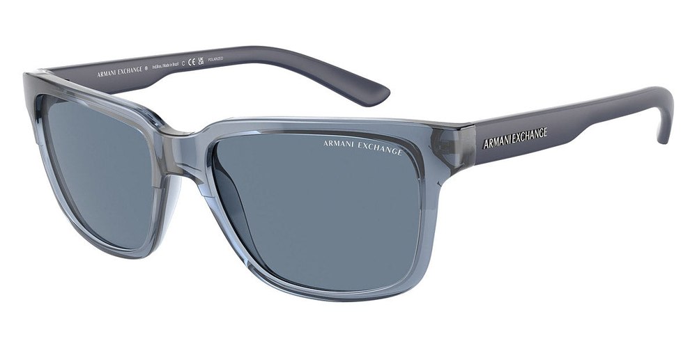 Armani Exchange Unisex 56mm Shiny Transparent Blue Sunglasses 7805817520188