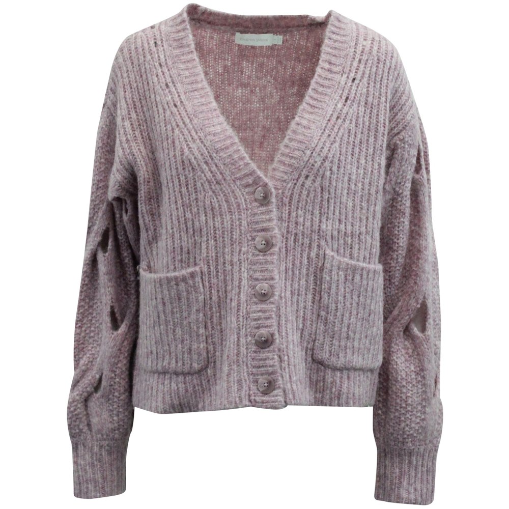 Jonathan Simkhai Reagan Cardigan in Pink Wool 7833151635516
