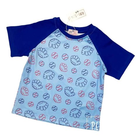 Boys Let’s Play Ball Shirt In Blue