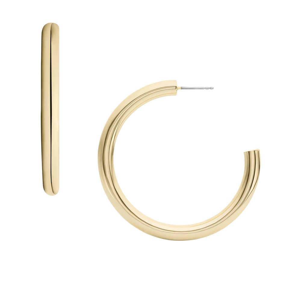 Fossil Women’s Gold-Tone Brass Hoop Earrings 7805819322428