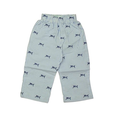 Classic Prep Girls Marlins on Blue Seersucker Corduroy Pants Size: 12-24 Months 7805818667068