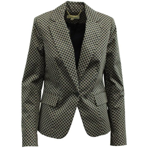 Michael Kors Printed Blazer in Black Viscose 7833151799356