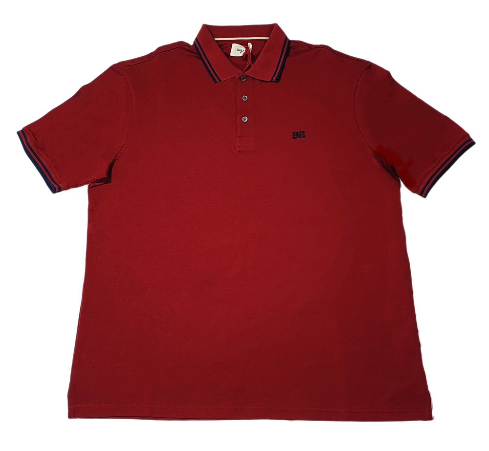 Bally 6240247 Men’s Red Cotton Polo Shirt Size 3XL