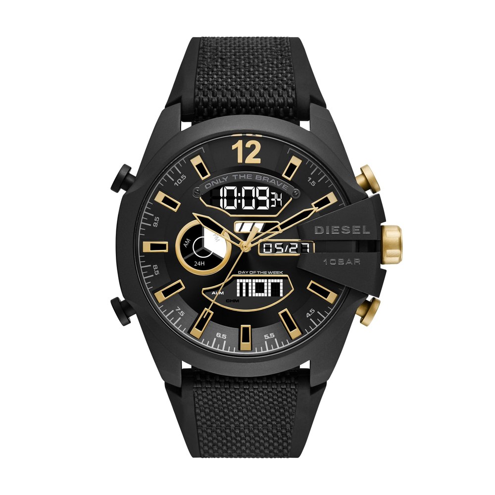 Diesel Men’s Mega Chief Anadigi, Black-Tone Stainless Steel Watch
