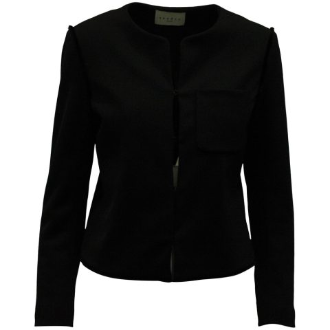 Sandro Paris Full-length Sleeves Jacket in Black Wool 7833153634364
