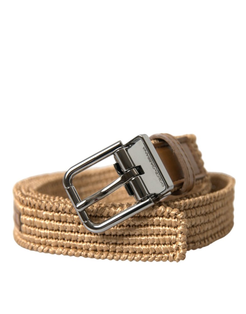 Dolce & Gabbana Raffia Braided Metal Buckle Men’s Belt