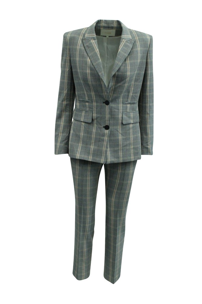 Maje Plaid Blazer and Pants in Grey Wool 7833158352956