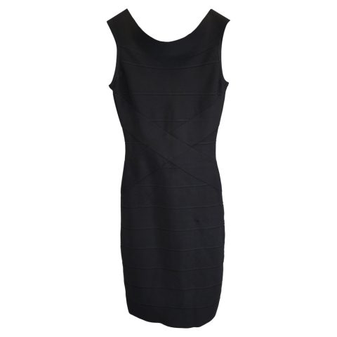 Herve Leger Mini Off-Shoulder Bandage Dress in Black Rayon 7833161203772