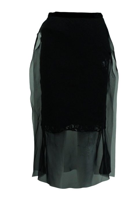 Sacai Lace Skirt in Black Polyster 7833162711100