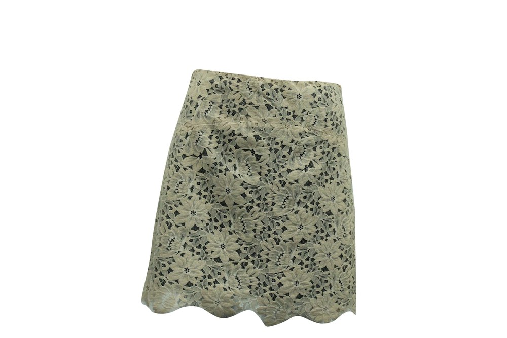 Sandro Paris Lace Short Skirt in Beige Polyamide 7833161891900