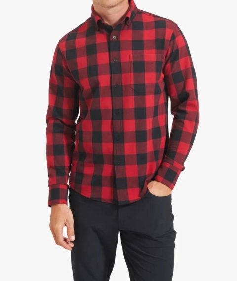 City Flannel Shirt In Red/black
