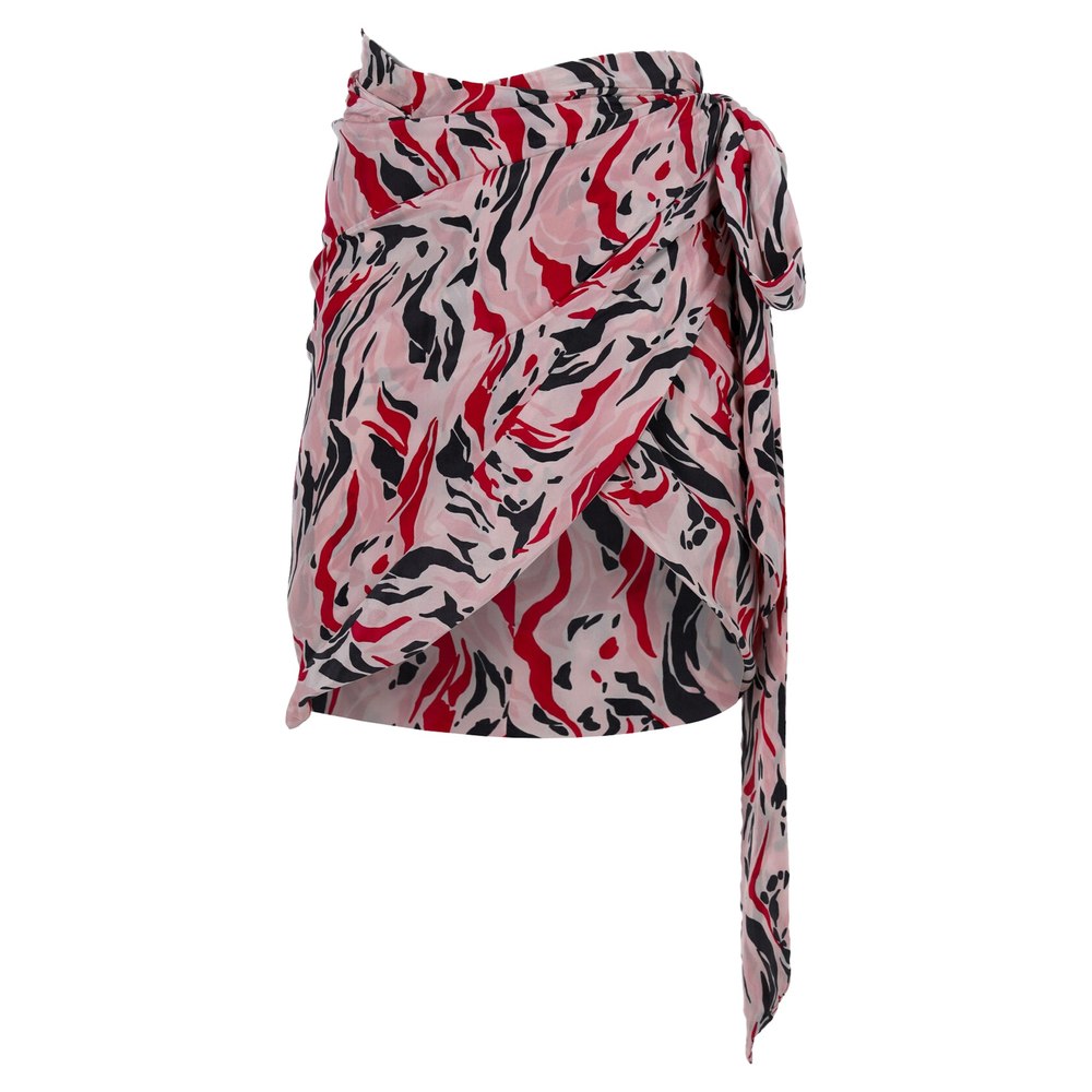 Isabel Marant Printed Wrap Skirt in Pink Silk 7833163104316