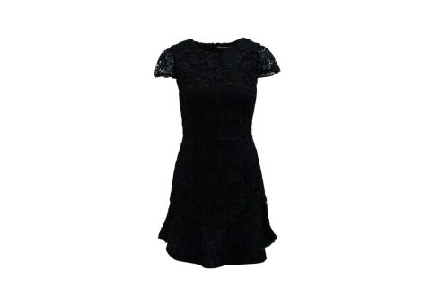 Alice + Olivia Short Sleeve Lace Dress in Black Polyester 7833163169852