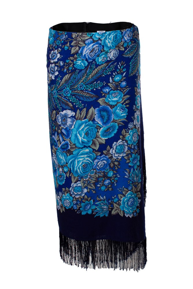 Scarf fringe skirt in blue 7833163530300