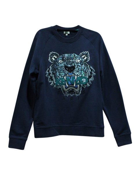 Kenzo Tiger Sweatshirt in Navy Blue Cotton 7833164709948
