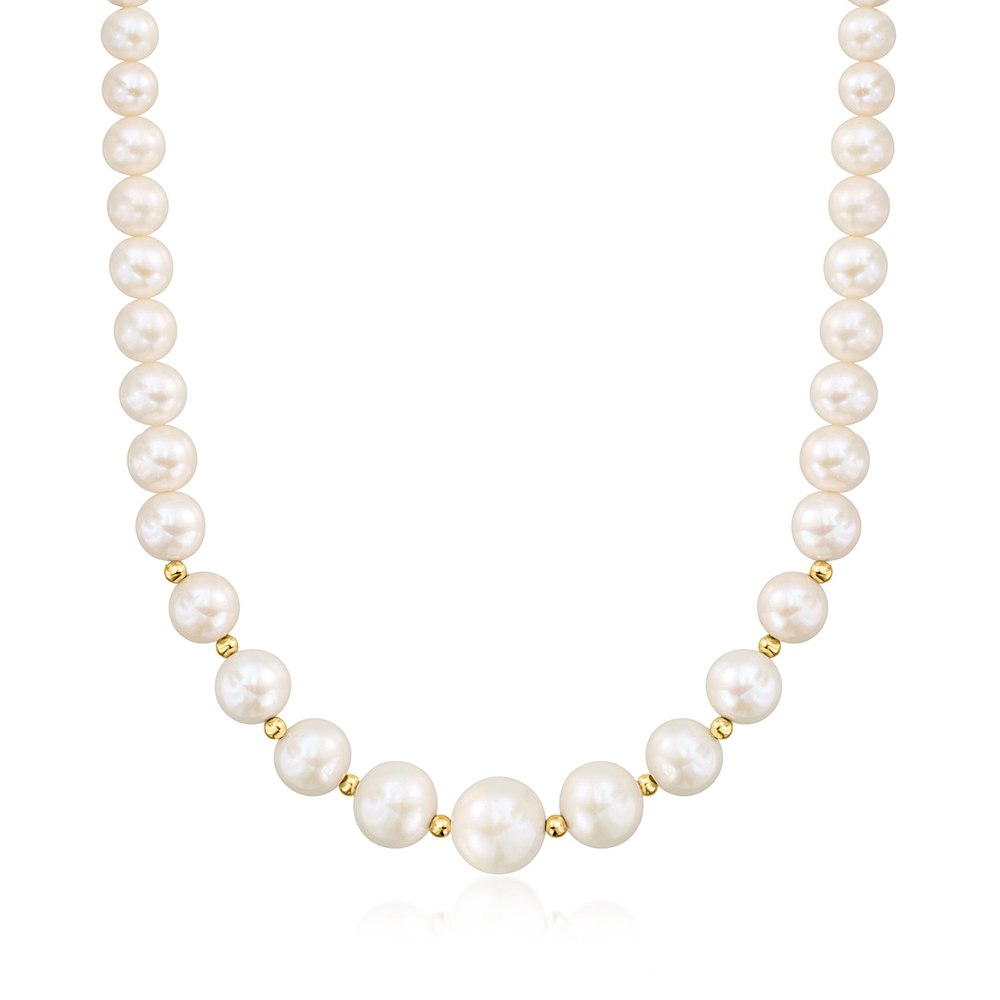 Ross-Simons 6-12.5mm Graduated Cultured Pearl Necklace in 14kt Yellow Gold 7704705531964