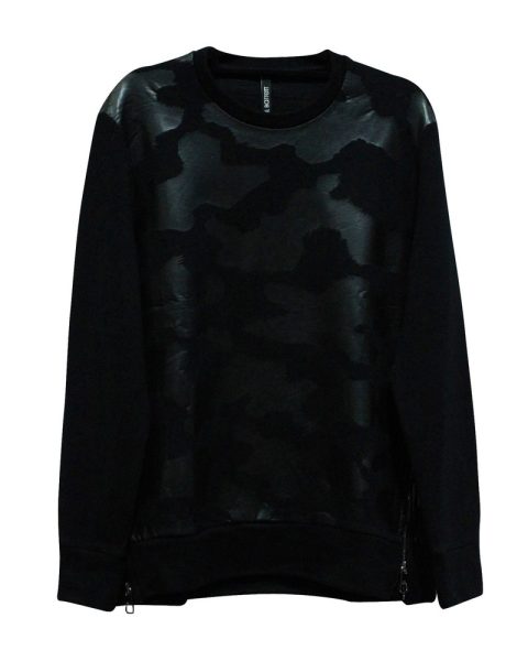 Neil Barrett Camouflage Tonal Patch Sweatshirt in Black Lyocell 7833165529148