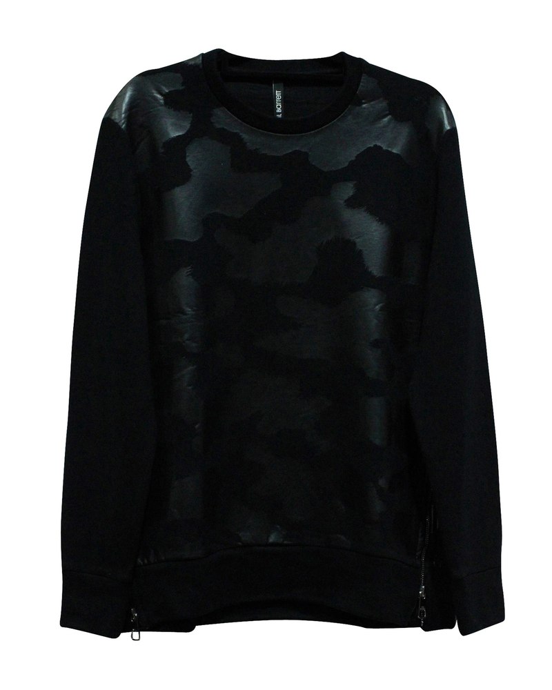Neil Barrett Camouflage Tonal Patch Sweatshirt in Black Lyocell 7833165529148