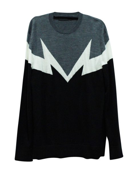 Neil Barrett Double Sonic Bolt Sweatshirt in Multicolor Wool 7833165168700