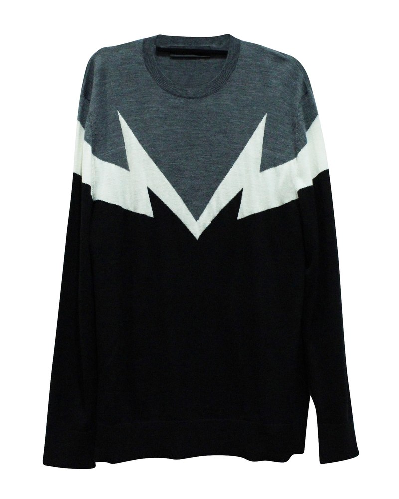 Neil Barrett Double Sonic Bolt Sweatshirt in Multicolor Wool 7833165168700