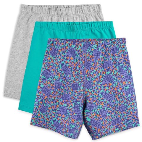 Mightly Girls Rebel Girls Purple Leopard Shorts 7805823713340