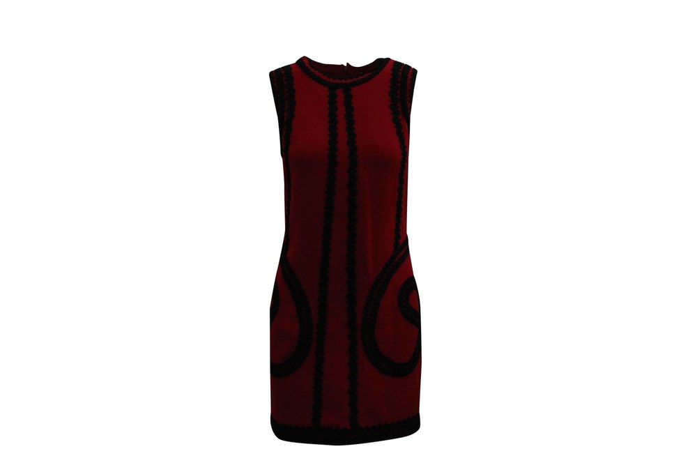 Dolce & Gabbana Trimmed Dress in Red Viscose 7833168412732