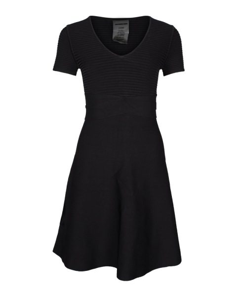 Alexander Wang A-Line V-Neck Dress in Black Rayon 7833170346044