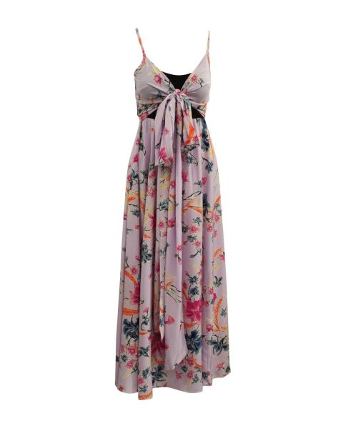 Diane Von Furstenberg Floral Front Tie Dress in Purple Silk 7833172312124