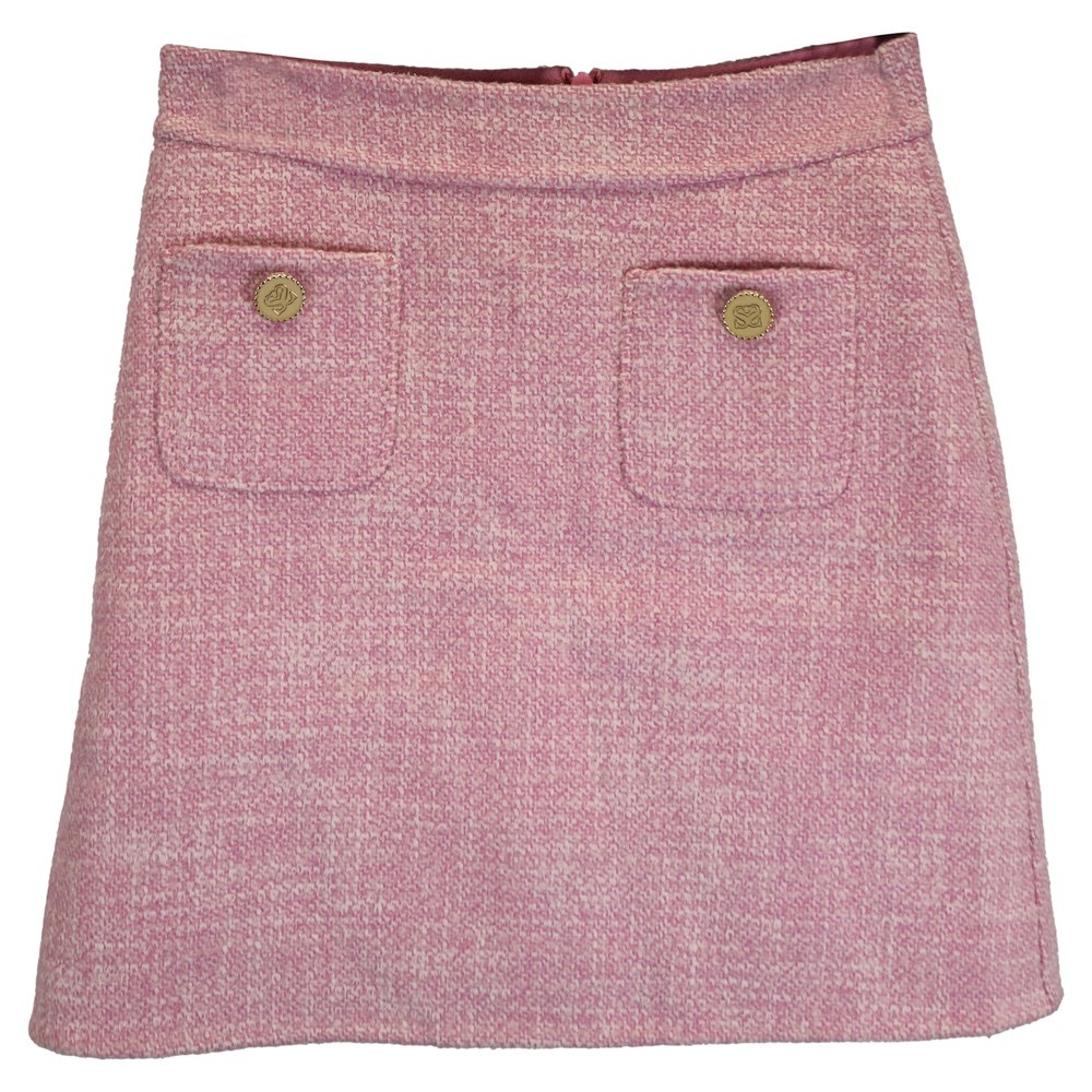Sandro Paris Mini Gaella A-Line Skirt in Pink Tweed 7833171394620