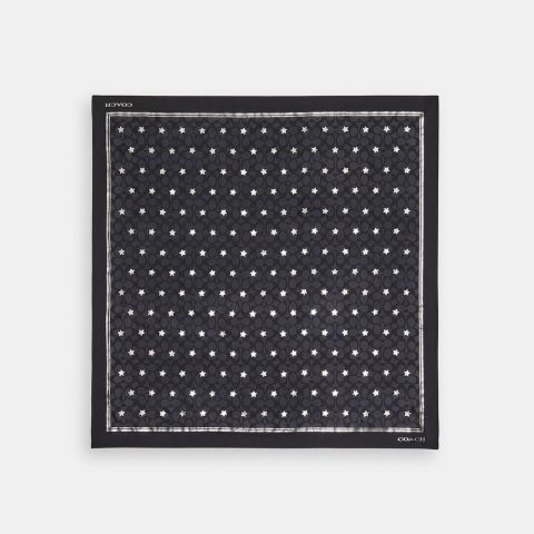 Coach Outlet Signature Twinkle Star Print Silk Square Scarf