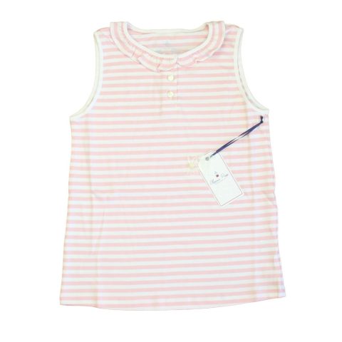 Classic Prep Girls Lilly’s Pink | Bright White Polo Shirt Size: 6-14 Years 7805824303164