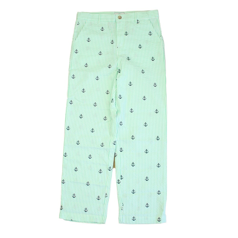 Classic Prep Boys Anchors on Green Stripe Pants 7805824958524
