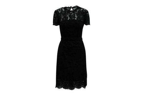 Diane Von Furstenberg Lace Short Dress in Black Cotton 7833173196860