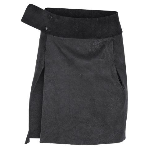 Rick Owens FW10 Gleam Mini Skirt in Black Leather 7833174147132