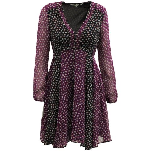 Diane Von Furstenberg Ivetta Dress in Purple Silk 7833176113212
