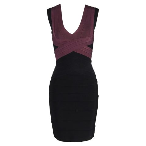 Herve Leger Bandage Dress in Black Polyester 7833176571964