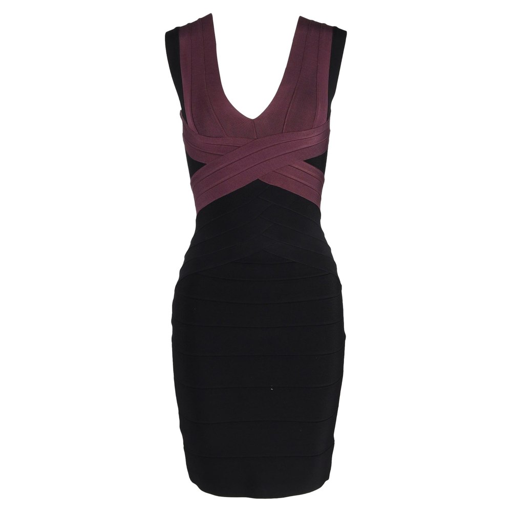 Herve Leger Bandage Dress in Black Polyester 7833176571964