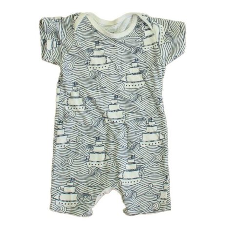 Winter Water Factory Boys Blue | White Romper 7805825646652