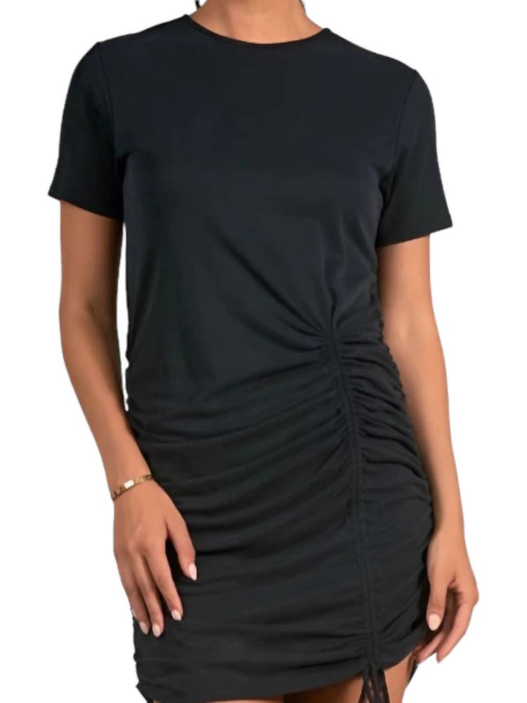 Vacation Ready Cinched Dress In Black 7704730075196