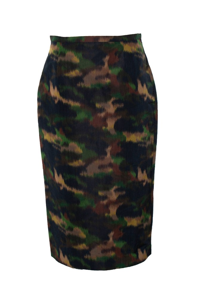 camouflage printed midi skirt 7833177292860