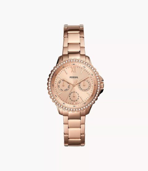 Fossil Women’s Izzy Multifunction, Rose Gold-Tone Stainless Steel Watch