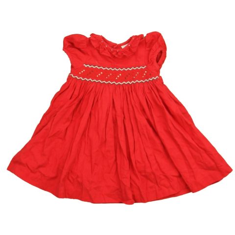 Edgehill Collection Girls Red Smocked Dress 7805826498620