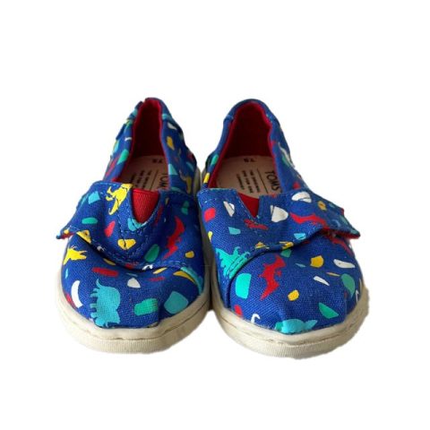 Tom’s Boys Blue Dinosaurs Shoes 7805826433084
