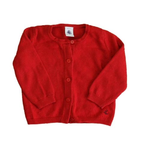 Petit Bateau Girls Red Cardigan 7805826891836