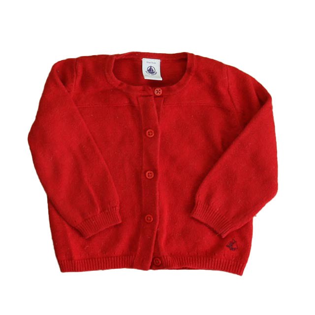 Petit Bateau Girls Red Cardigan 7805826891836