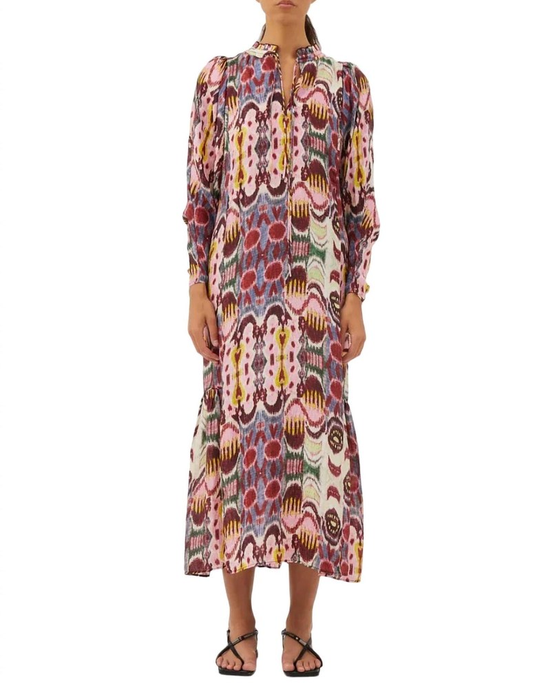 Olite Eugenia Long Dress In Pink Print 2 7704734531644